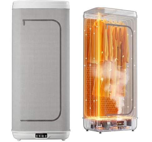 Aeroflexa Tragbarer Wäschetrockner,Faltbarer Elektrischer Wäschetrockner,1000W Doppelschicht-Wäschetrockner mit LED-Anzeige,Timer und Fernbedienung,geeignet für Wohnmobile,Wohnungen,Reisen und Camping