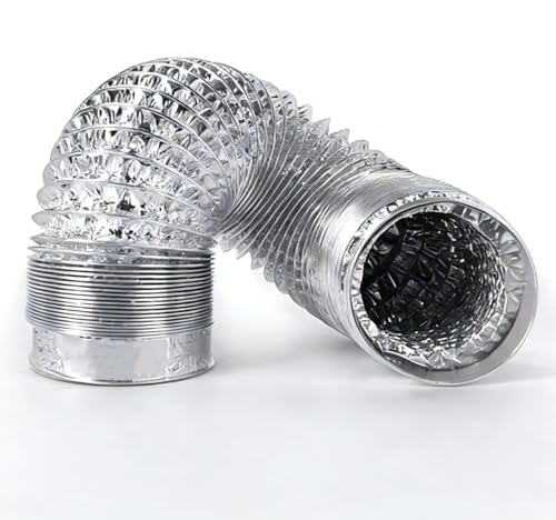 Lüftungsschlauch aus Aluminiumfolie für Dunstabzugshauben, Flexibler Abluftschlauch für Wäschetrockner, Ausziehbar Und Biegsam, 3/4/6/7 Zoll (Optional)(8cm/3in)