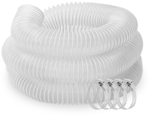 50 mm PVC dammuppsamlingsslang, 300 cm lång, transparent dammsugarslang universell