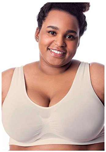 All Woman Large Pull-Over Seamless Bra Sizes Up to 56E (XL, Beige)
