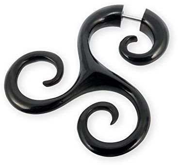 Fly Style Ohrringe Ohrhänger Fake Spirale aus Horn oder Knochen - Natur Damen Schmuck