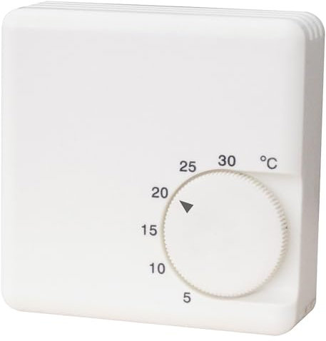 COATI - TERMOSTATO MECÁNICO PARA CALDERA Y CALEFACCIÓN ANALÓGICO CON INSTALACIÓN A 2 HILOS 10A 250V BLANCO Coati