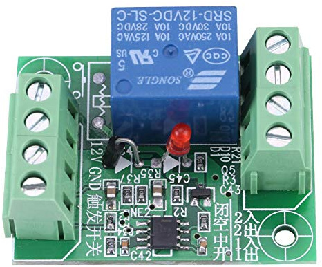 Akozon Bistabiles Schaltungs Relais Schalter DC-12V Einkanal-bistabiler Schaltkreis Triggerschalter Relaissteuermodul