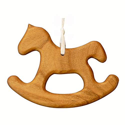 mitienda mit Liebe gemacht Geschenkanhänger aus Holz, Schaukelpferd, Anhänger Weihnachtsdeko, Winterdeko
