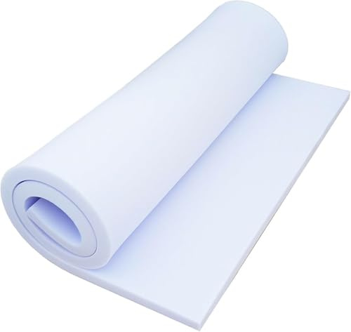 Schaumstoff All4All Schaumstoffplatte - Palettenkissen 100×200 cm – RG25/44 Schaumstoffpolster - Mittelhart - Antiallergisch Europaletten - Sitzpolster- 100x200x10