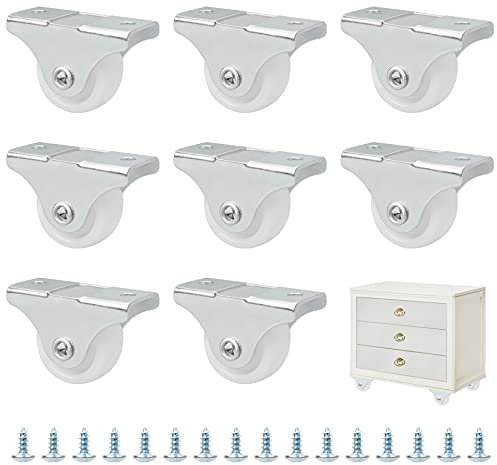 YSDMY Mini Ruote Pivotanti Per Mobili 25mm - Set 8 Pezzi con Viti Per Carrello, Sedia - Rotelle Per Spostare