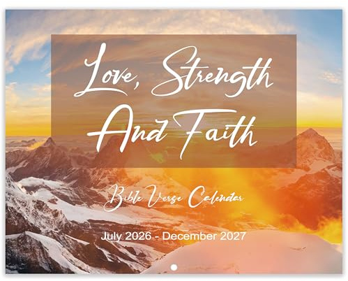 2026-2027 Calendar - Bible Verse Wall Calendar 2026-2027, July 2026 - December 2027, 17 x 11 (Open), Hanging Hook, Blocks and Holidays - Nature's Beauty with Inspiring Bible Quotes