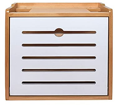 Kabelbox Multifunktionskabel-Management-Box-Holz-Router-Aufbewahrungsbox-Kabel-Organizer-Box und -decke for TV-Drähte, Router, USB-Nabe und -streifen Steckdosenbox