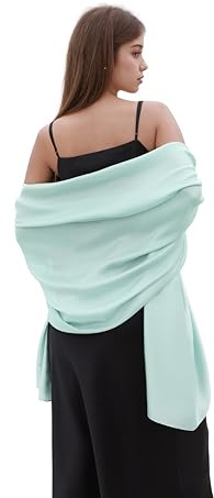 Stola Damen Festlich Schultertuch, dünner Schal für Abendkleid Sommer | Glänzend seidig weich, elegant, Vielseitig bindbar, ganzjährig geeignet,Kleider und Festlichkeiten,Farbvarianten.