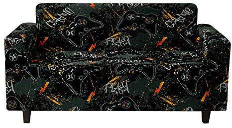 Surwin Elastisch Sofa Überwürfe 1 2 3 4 Sitzer 3D Spiel Muster Sofabezug Stretch Schonbezug Universal Sofahusse für Armlehnen Sofa Abdeckung Couchbezug (Graffiti,1 Sitzer (90-140cm))