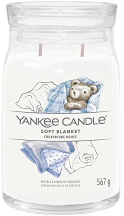 Yankee Candle Signature Duftkerze ; große Kerze mit langer Brenndauer „Soft Blanket“ ; Soja-Wachs-Mix
