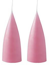 Kunstindustrien® Stumpenkerzen, Hergestellt in Dänemark, 43 Farben verfügbar, Kegel Kerze, Durchgefärbte Stumpenkerze lange Brenndauer von 15 Stunden, Kerzen Deko, 2 Stück 6,5 x 16cm (Pastellrosa)