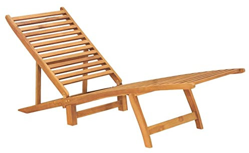 RONGQI Sonnenliege, Gartenliege, Liegestuhl, Sonnenstuhl, Sonneninsel Outdoor, Liegen, Gartenmöbel, Bäderliege, Relaxliege, Massivholz Teak