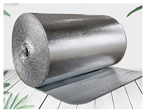 MUYUNXI Polystyrene 4mm Double Insulation Film, Heat Foil Radiator Roll for Roof Wall Garage Floor Greenhouse Caravan Loft Attic(Size:1x15m(3.2x49.2ft))