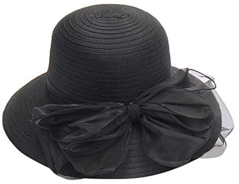 Damen Sonnenhut Mesh Blumen Hut Sommer Hut Faltbarer Elegante Blumen Sonnenhüte Breite Krempe Strandhut Damenhut für Hochzeit Tea Kirche Party Strand Hut, Strand, Strohhut, Sommermütze