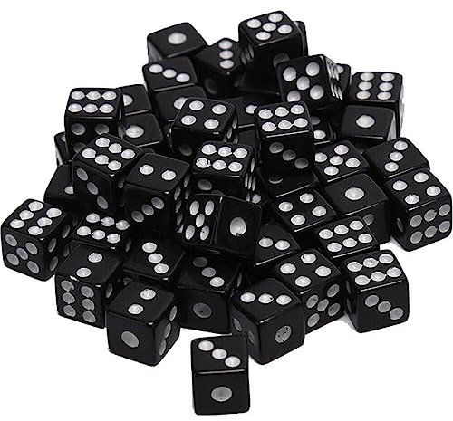 Wudaizhi 50pcs 8mm Schwarze Würfel, Erwachsene Spielwürfel Für Das Unterrichten Von Mathematik, Aktivität, Casino -Themen, Partybevorzugungen, Spielzeuggeschenke, Zaubertrick -Requisiten