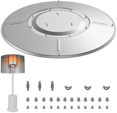 Qumiuu Dôme de Chauffage de terrasse de Remplacement | Pièces de Rechange pour Chauffage de terrasse de 33 Pouces avec 3 Trous pré-percés | Déflecteur de Chaleur Universel pour Foyer, Accessoires de