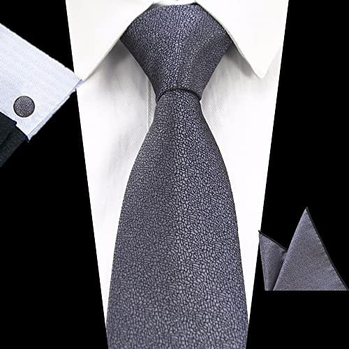 SJZZJSBX Einfarbiges Krawattenset, 8 cm, schwarz, grün, Krawattentasche, Seidenkrawatte, Einstecktuch, Manschettenknöpfe, Fliege (Farbe: C, Größe: 1 Stück)