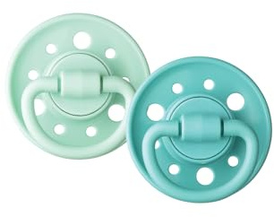 DODIE GAIA Runder Baby-Schnuller, 6-36 Monate, Grün, 2 Stück