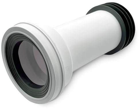 CranPlas CP117 Long Straight Pan Connector | Cut-to-Length 110mm (4”) Toilet Waste Fitting for Horizontal Outlet Pans | Compatible with PVC or Cast-Iron Soil Pipe | Compact, Sealed, Easy-Fit Design