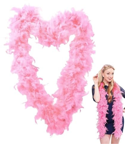 Federboa - Truthahn Feder Girlande, Weiche Kostüm Federboas, Kostümbedarf, Rosa Dekoration Girlande Boa, Türkei Federboa für Mädchen für Hochzeit, Halloween, Tanz, Cosplay