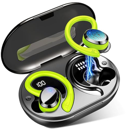 Ltinist Ecouteurs Bluetooth sans Fil Sport, 48Hrs Oreillette Bluetooth 5.4 avec 3D HiFi Stéréo, Antibruit Mics Écouteurs sans Fil, IP7 Etanche, USB-C Charge Rapide, Écran LED Casque Running/Footing