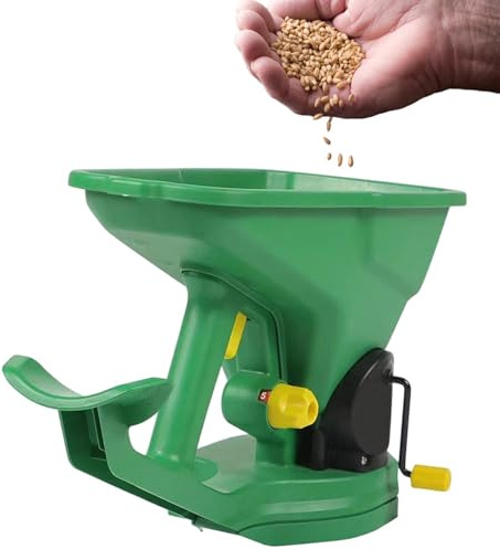 Hand Crank Seeder, 1.5L Capacity Broadcaster Spreader Handheld, Power Spreader Portable Spreaader For Garden 5 Gear Adjustable For Garden Lawn Small And Farms
