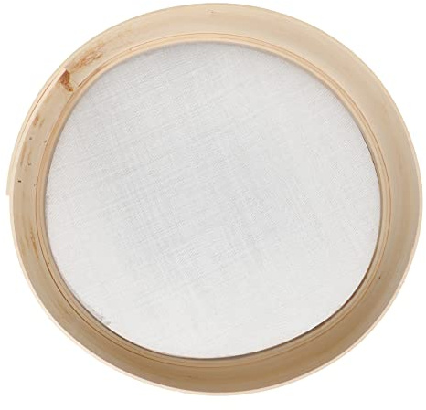 STOBAZA Cedazo de Harina de Malla Fina de Madera Beige, Pequeño y Portátil para Colar Harina y Cacao en Polvo, Adecuado para Hornear y Uso Doméstico