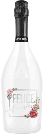 BRANDGIFT.IT Bottiglia Personalizzata Anniversario Matrimonio Astoria Spumante Brut 75 ml Perlage Fine Persistente Sapore Fitto Ed Equilibrato Bottiglia Prosecco Personalizzata Regalo Anniversario