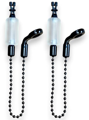 TJR Tackle 2 x Pro Ace III Bite Indicators Bobbins Short 15cm Chain For Fishing Bite Alarms 6 Translucent colour options (Translucent White)