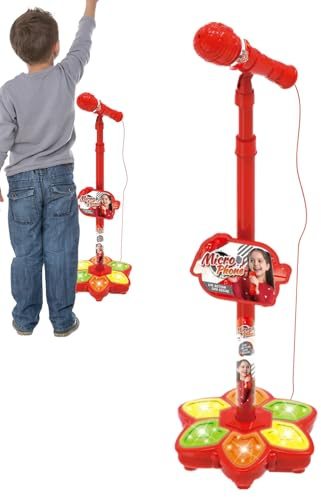 Microfono Per Bambini Con Asta Macchina Karaoke con LED | Microfono Cantante per Karaoke Per Ragazzi e Ragazze, Aula, Viaggio, Sala Giochi, Casa, Festa, Compleanno, Giorno dei