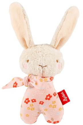 sigikid Greifling Hase weiß, Farmhouse Family - Babyspielzeug zum Greifen, Entdecken und Spielen mit Rassel Geschenk für Babys ab Geburt