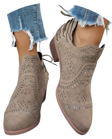 Botines Mujer Con Tacón, Botines Primavera Verano Botines con Tacón Botines en el tobillo Botas Clásicas Botas Elegantes y Cómodas Botas de Verano Cremallera Botines Elegantes Botines