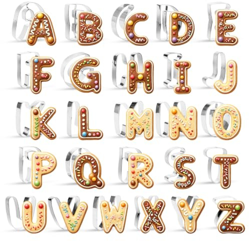 Ausstechformen Buchstaben A-Z 26 Stück Edelstahl Keksausstecher Fondant