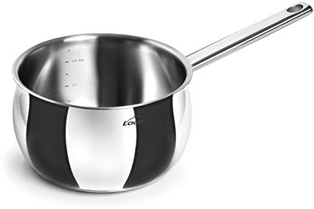 Lacor - Cazo recto Belly [ Nuevo diseño ], Acero Inoxidable 18/10 | En acero inox 18/10, para salsas, leche y raciones pequeñas; con 50 L de capacidad, práctico y fácil de guardar