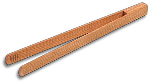 HOFMEISTER®® Pinza per Barbecue in Legno di Ciliegio per Salsicce - per Salsicce, Bistecche e Verdure Alla Griglia, Presa Salda Grazie alle Scanalature Fresate, 100%, 30 * 4,8 * 2 cm