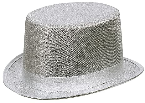 Boland - Cappello, cilindro lucido, tesa piatta, carnevale, Halloween, festa in maschera, costume, accessorio, teatro, travestimento