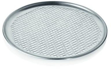 Pizzablech aus Aluminium - perforiert, Ø Löcher 0,65 cm, nicht für die Spülmaschine geeignet (Ø oben/unten: 33/30 cm)