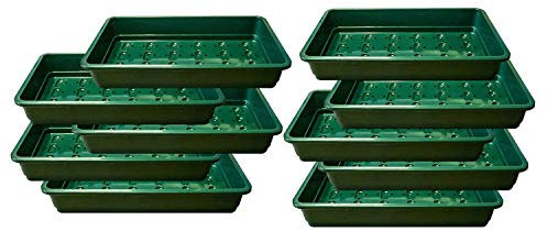 Britten & James Professional Standard Seed Tray Green with Holes [Pack of 10] 37.5 x 23cm/15 x 9. Heavy duty trays made from extra thick plastic with efficient drainage holes