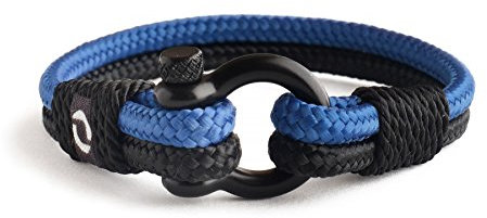 Mens Rope Bracelet - Stainless Steel Black Shackle, Extremely Durable and Scratch Resistant Waterproof Paracord, Handmade, Nautical Wristband for Men, 8.00, Metal, no gemstone