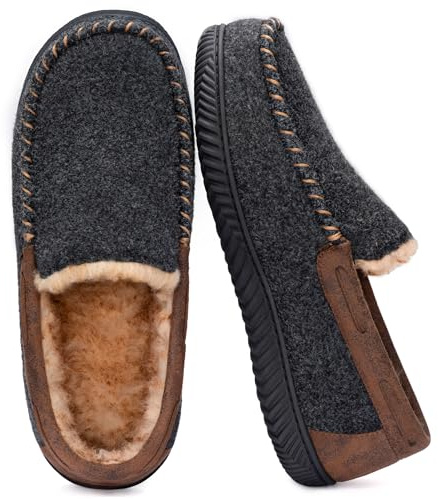 RockDove Pantofole Uomo Hearthfire in Memory Foam Moc, 42EU, Nero