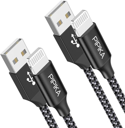 PIPIKA iPhone Ladekabel, [2 Stück, 0.5M] Lightning Kabel Nylon iPhone Kabel USB Ladekabel kompatibel mit iPhone 14/13/13 Pro/12/12 Mini/12 Pro Max/11/11 Pro Max/XS/XS Max/XR/X/8 Plus/7/6s/5c/SE