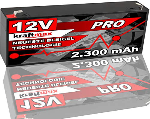 kraftmax Industrial Pro Bleiakku [ 12V / 2,3Ah ] AGM Hochleistungs- Blei Akku der Neusten Generation