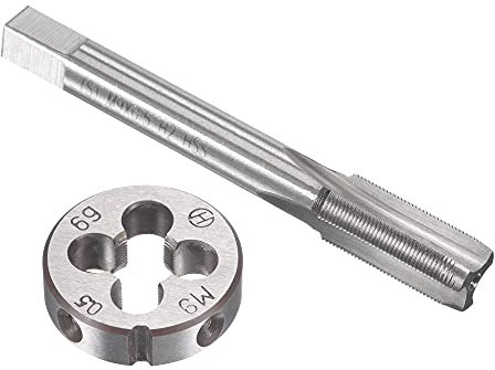 sourcing map Gewindebohrer Schneideisen Set M9 x 0,5mm, Gewindeschneider Schneideisen Set mit Legierungswerkzeug