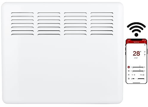 MYLEK Panel Space Heater 1KW Eco Smart WiFi App Radiator Electric Low Energy, 1KW,1.5KW, 2KW Available - Wall Mounted or Floor Standing, Bathroom IP24 Rated for Homes, Offices (1000w)
