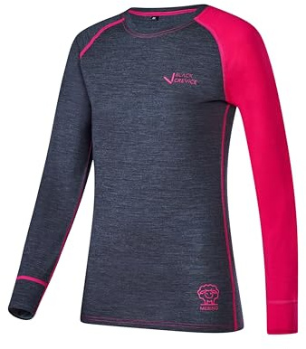 Black Crevice Damen Langarmshirt aus Merino Wolle