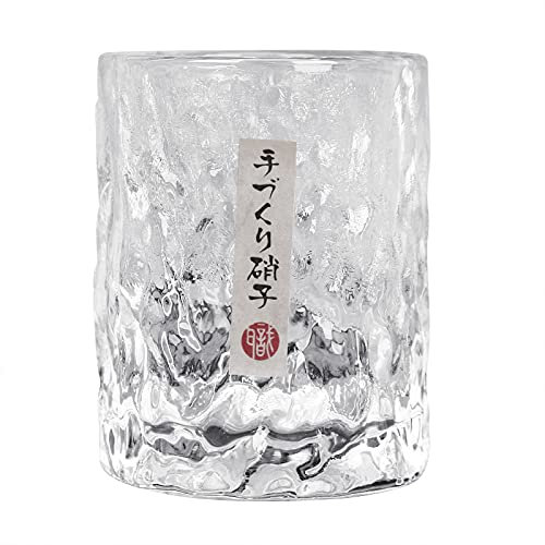 RUIXIA Verre à whisky Transparent en Verre de Style Japonais Gobelet en Verre pour Vin Cocktail Bière Jus Verre à Whisky Gravé Tasses à Saké Chaud/Froid Verre à Vin 220ml/150ml (220ml)