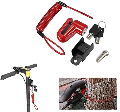 Fututech Bremsscheibenschloss für E-Biker, BMX, mit Stahldraht, für Xiaomi M365 Pro Pro2 1S Schloss für Segway Ninebot Max G30 Lock