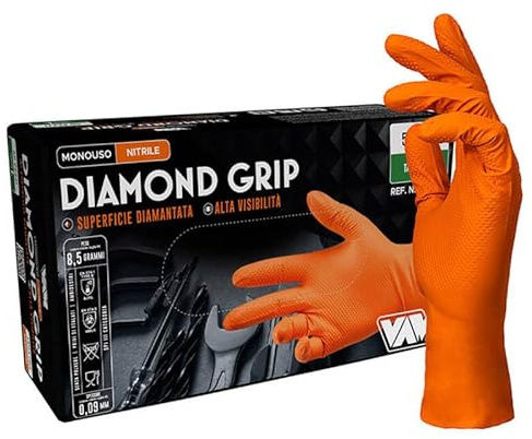 MA Y MA ENJOY SHARING 150 guantes de nitrilo naranja talla XL, sin polvo, sin látex, hipoalergénicos, certificados CE conforme a la norma EN455, guantes para alimentos, guantes desechables