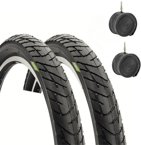 2 neumáticos 26 x 2.125 (57-559) + cámaras de Aire | Neumáticos Slick para Cruiser Bike Chopper Bicicleta Híbrida